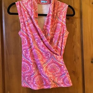 J. McLaughlin Sleeveless Wrap Shirt XS
